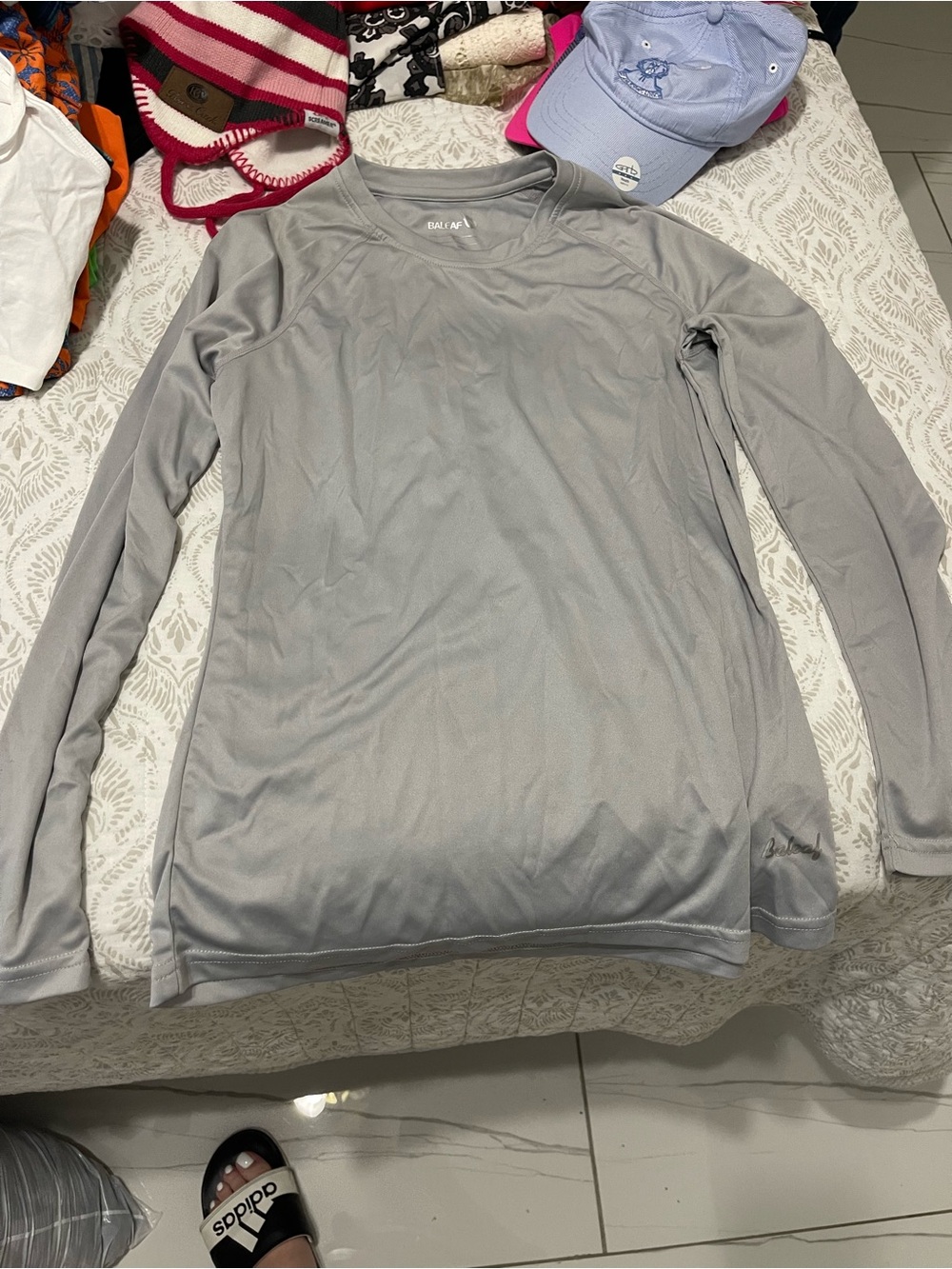 Baleaf Light Gray Long Sleeve Performance Shirt